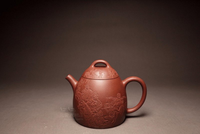 [Zhong Kui marries his sister] Two famous teachers, Cheng Gang & Ke Qinyu, work together to create the Cultural Revolution bottom tank clear 250cc - Teapots & Teacups - Pottery Purple