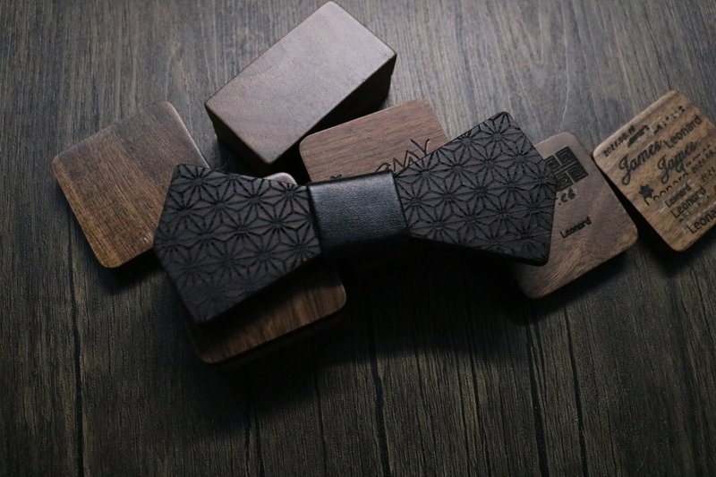 Unique walnut bow tie unique gift wooden bow tie free lettering - Ties & Tie Clips - Silk Multicolor