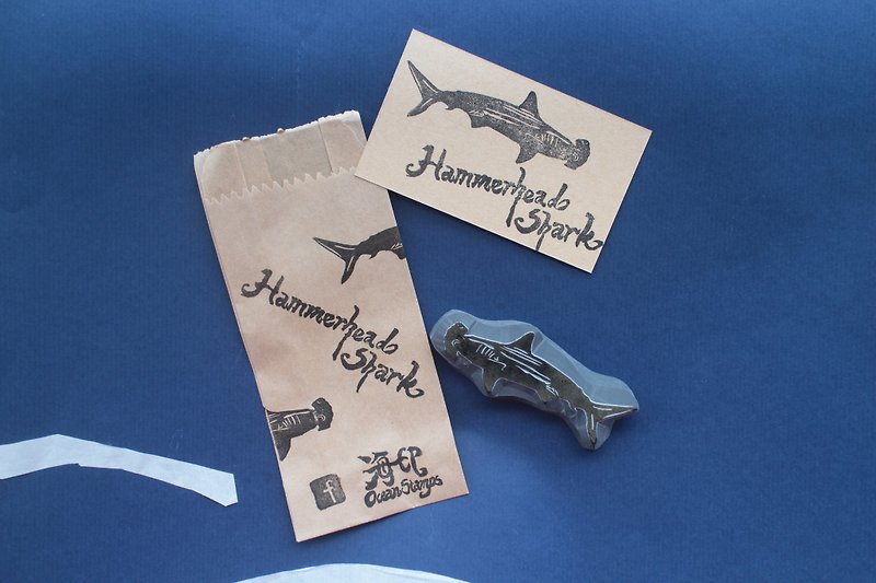 Ocean Stamps (Hammerhead Shark) - Stamps & Stamp Pads - Rubber Gray