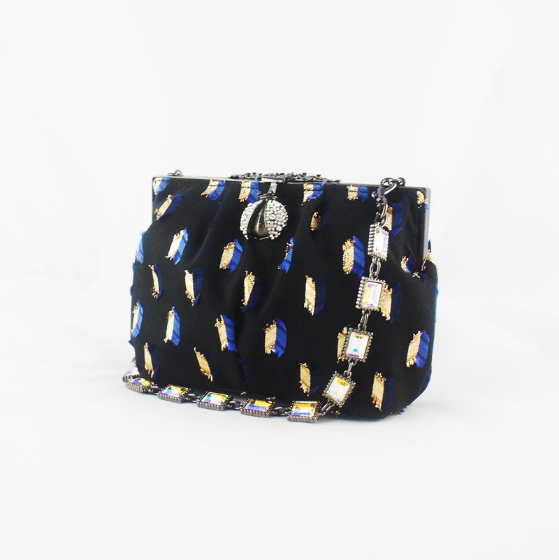 【經典系列】水鑽瓢蟲 - 手提包/手提袋 - 聚酯纖維 藍色