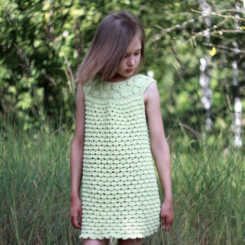 Crochet Dress Pattern The Meadow Sundress/sizes 6-12 months to  11-12 years - 手工藝教學/工具書 - 其他材質 