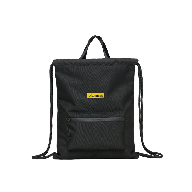 【HK Design】02-DRAWSTRING BAG Black - กระเป๋าหูรูด - เส้นใยสังเคราะห์ สีดำ