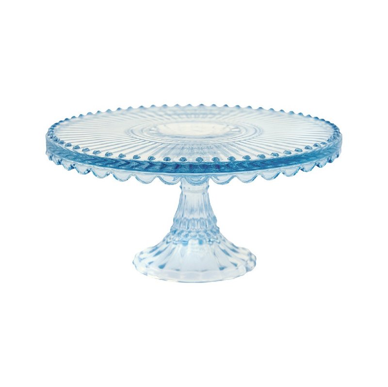 【新品】丹麥GreenGate Alice pale blue 玻璃蛋糕架 M - 盤子/餐盤/盤架 - 玻璃 多色