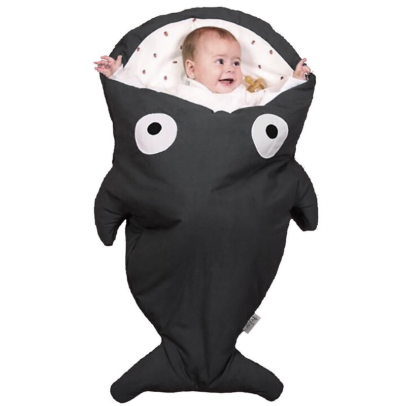 【西班牙製】鯊魚咬一口BabyBites純棉嬰幼兒多功能睡袋-輕量版 - 彌月禮盒 - 棉．麻 灰色