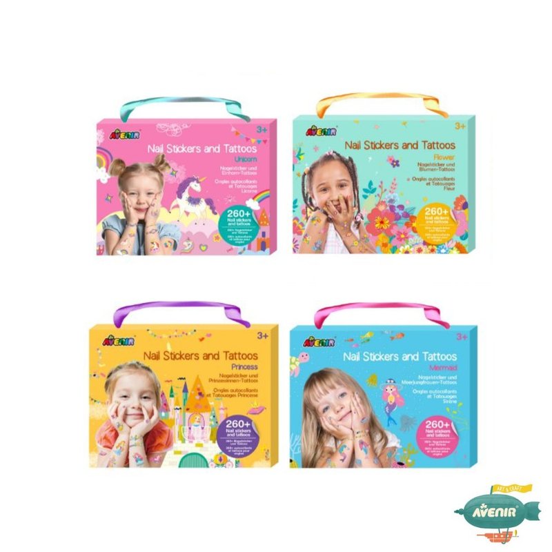 【德國Avenir Kids】美甲&紋身貼紙系列(全系列四款) - 紋身貼紙/刺青貼紙 - 紙 
