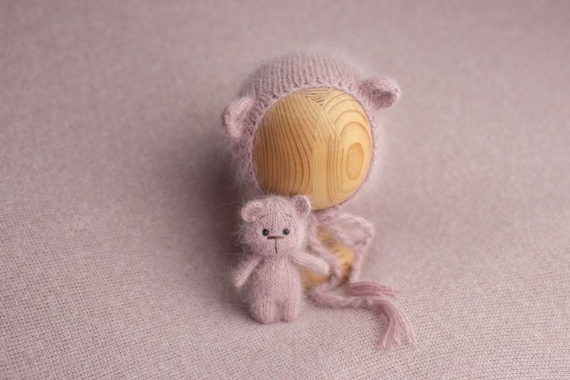 Bear hat with toy for newborns the perfect outfit for newborns - Baby Accessories - Other Materials Pink