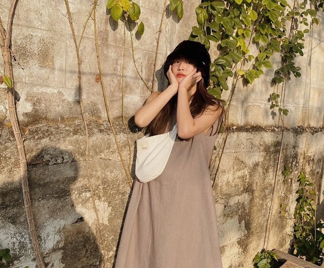 Loose Fit Sleeveless Long Dress Korean Japanese Style - Shop