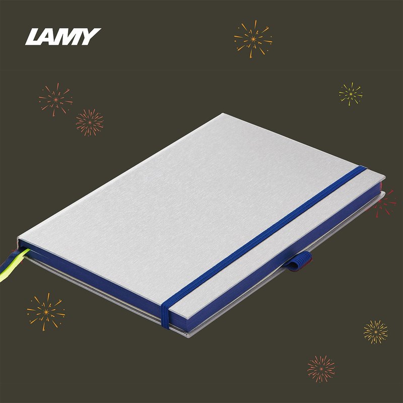 【客製服務】LAMY 鋼筆用硬式A5筆記本 / notebook恆星系列 銀藍 - 筆記本/手帳 - 紙 藍色
