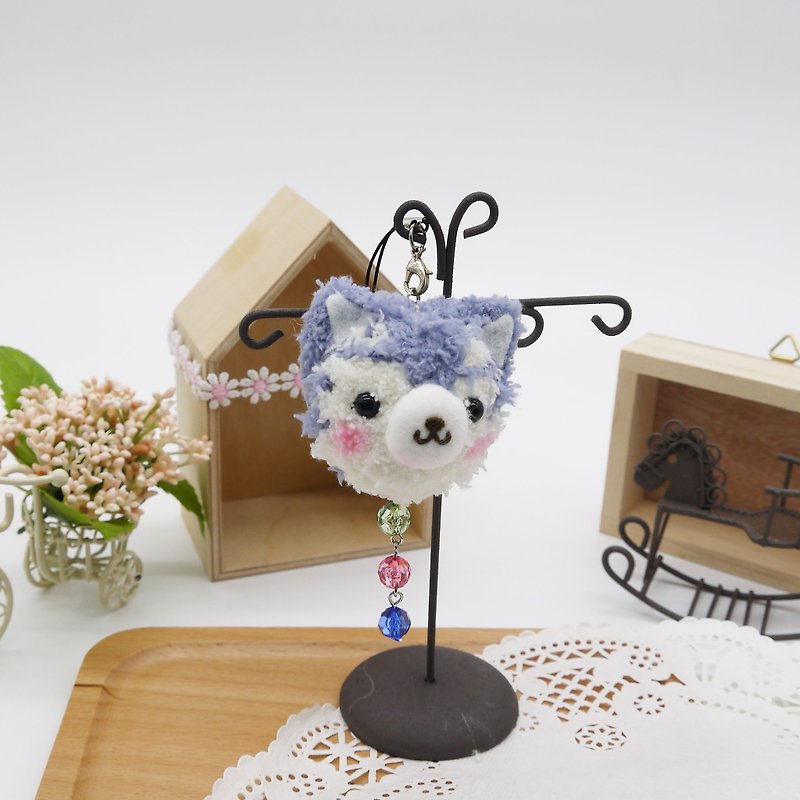Knitted woolen soft and soft mobile phone charm can be changed to key ring charm-Shiqi - Charms - Other Materials 