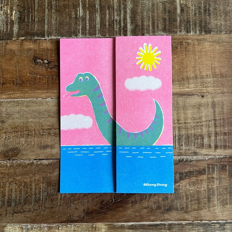 Snakes come and go folded postcards/perforated printing/picture book dinosaur characters/with envelope/random colors - การ์ด/โปสการ์ด - กระดาษ หลากหลายสี