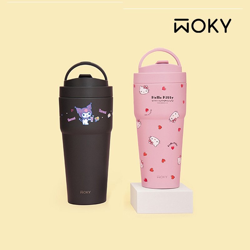 [WOKY X Sanrio] Coolomi x Kitty Round Cup Titanium Ceramic 750ml - Vacuum Flasks - Other Materials 