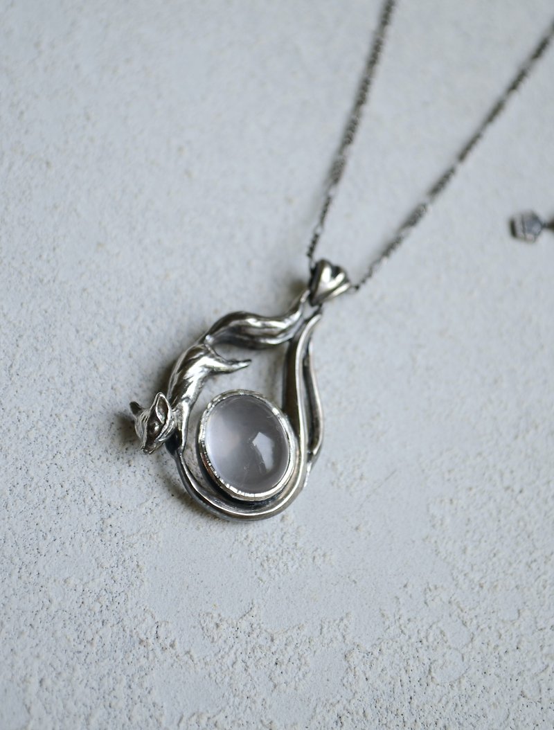 The little fox has found happiness Silver Necklace - Necklaces - Silver Silver
