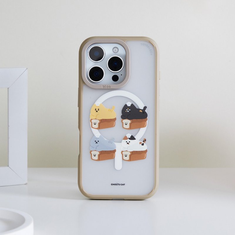 周氏喵喵吐司喵喵極光霧透MagSafe iPhone手機殼 - 手機殼/手機套 - 塑膠 多色