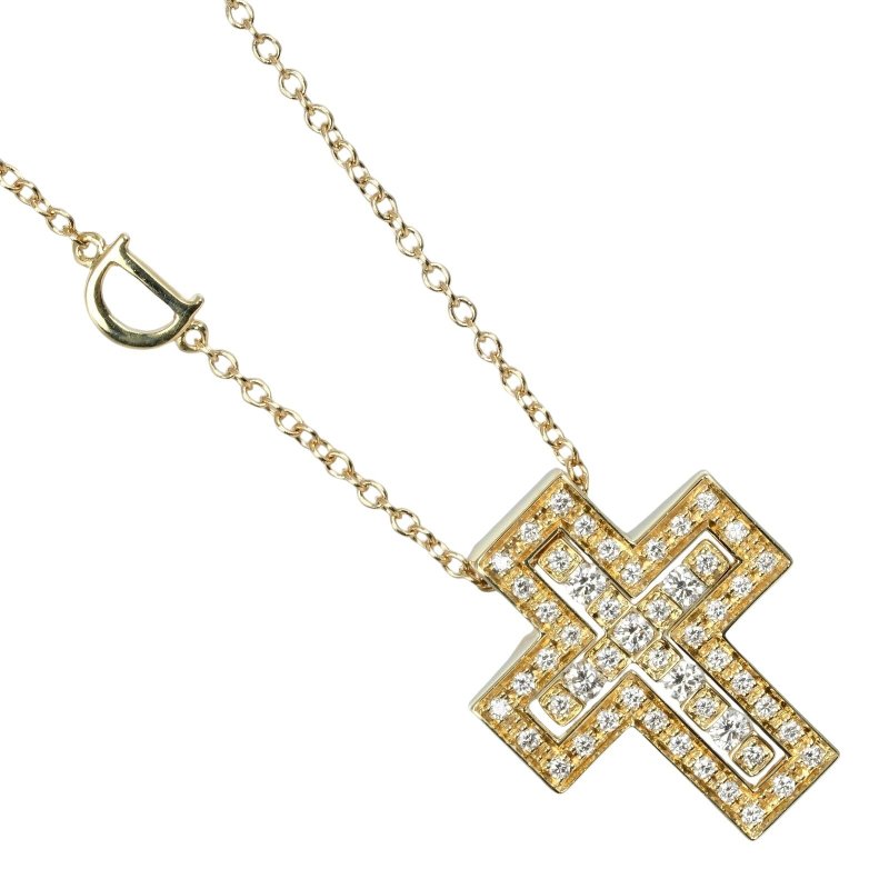 【日本直送】ダミアーニ ベルエポック XS クロス ネックレス K18YG イエローゴールド ダイヤモンド Damiani 約7.57g【中古】Aランク - 項鍊 - 貴金屬 銀色