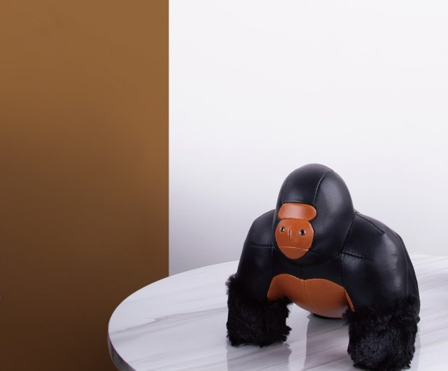 ブックエンド】ゴリラ Gorilla Milo レザーアニマルオブジェ | 新築