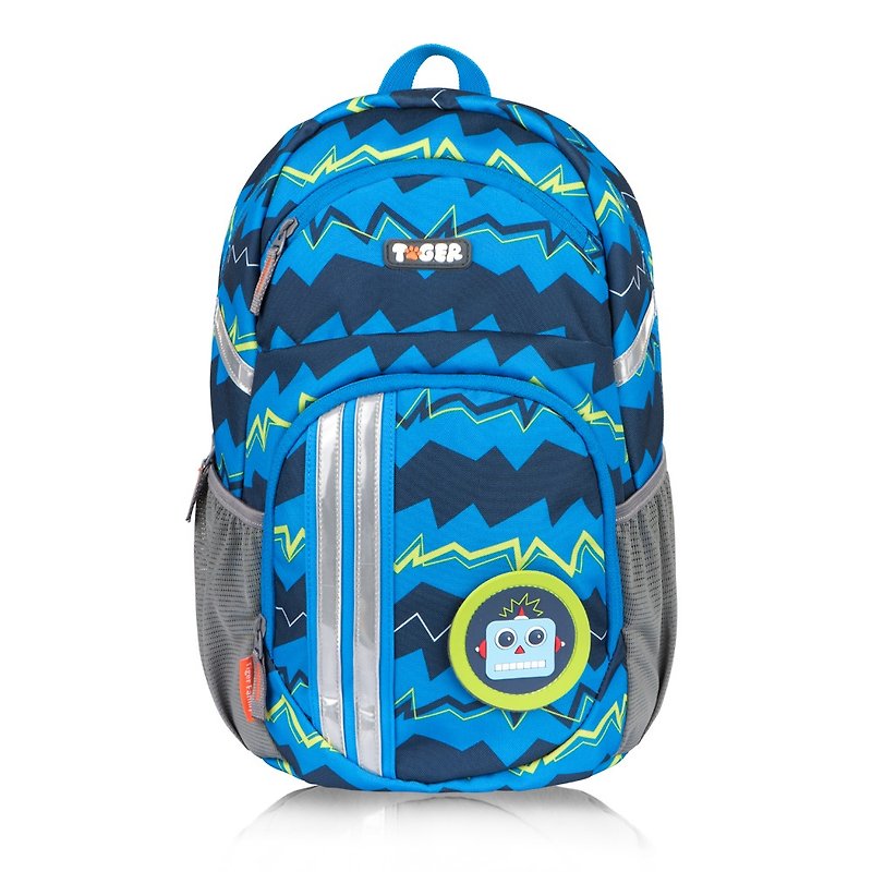 TigerFamily躍動護脊休閒書包-藍色條紋(1~2年級) - 背囊/背包 - 防水材質 藍色