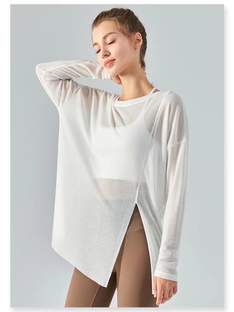 Deep Breath | Sheer and thoughtful slit top - Women's Tops - Cotton & Hemp 