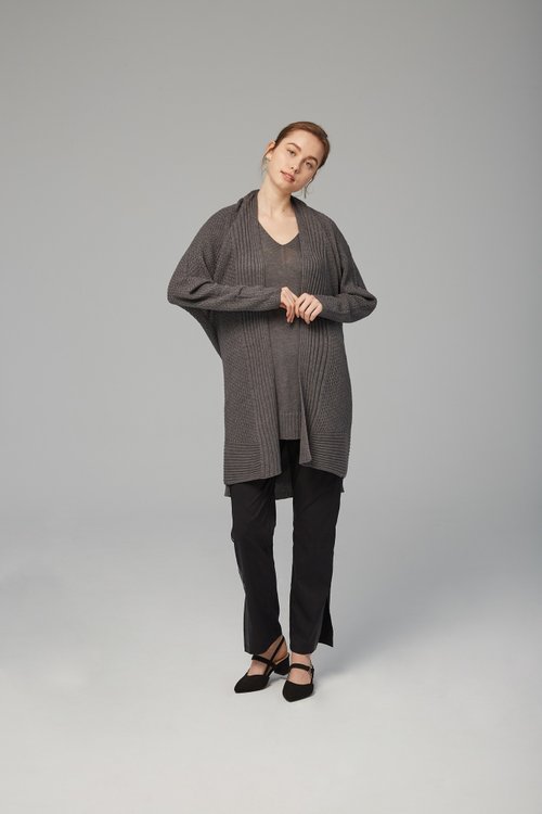 design+ 球心編織圖騰長版上衣 (20W2SH07)