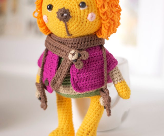 ライオン人形のぬいぐるみ 動物のジャングルの置物 かわいいおもちゃ 安撫娃娃 ا偶娃娃 人形 手工人形 给孩子的礼物 ショップ Worldcrochetedtoys 知育玩具 ぬいぐるみ Pinkoi