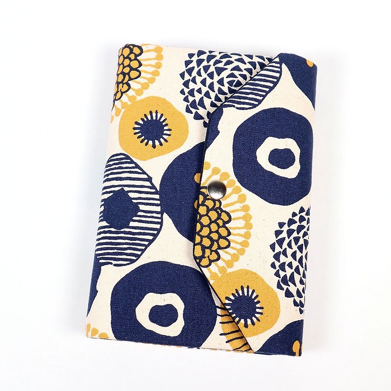 A6 Loose-leaf Pocket Notebook - Nordic Flower - สมุดบันทึก/สมุดปฏิทิน - ผ้าฝ้าย/ผ้าลินิน สีเหลือง