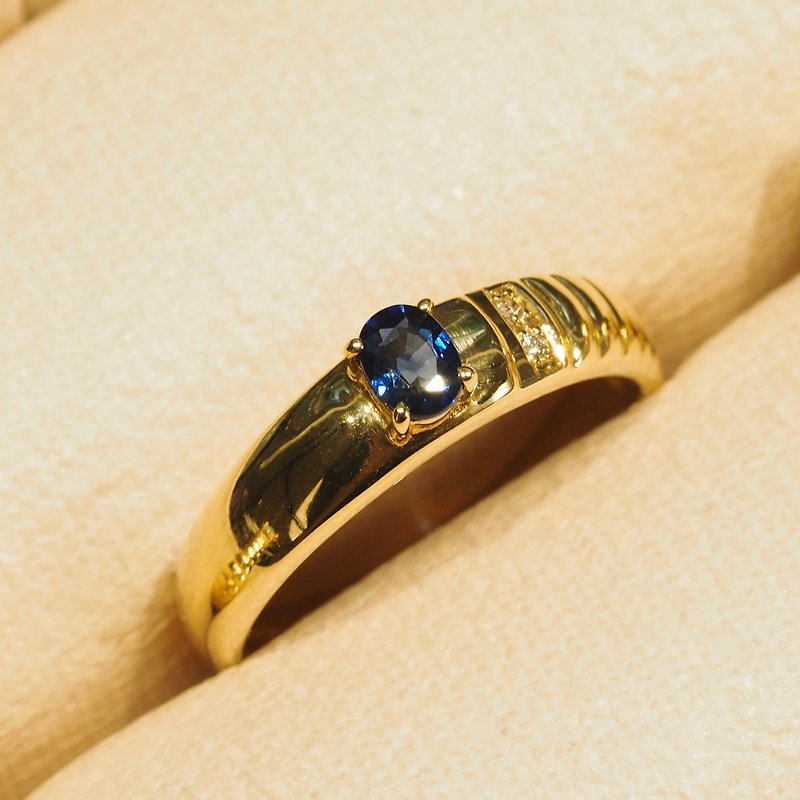 18K Gold The Blue Sapphire Bubble Ring - แหวนทั่วไป - เครื่องประดับ 