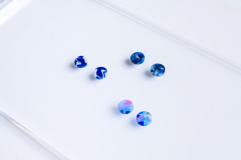 Artist's palette - blue series - Earrings & Clip-ons - Acrylic Blue