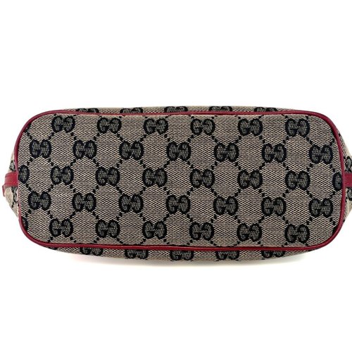 本物 グッチ アクセサリーポーチ ハンドバッグ GG キャンバス レザー