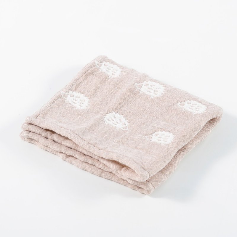 Made in Japan Imabari Pengpengsha-Quadruple Shawl (Guardian Hedgehog-Rice) - Towels - Cotton & Hemp 