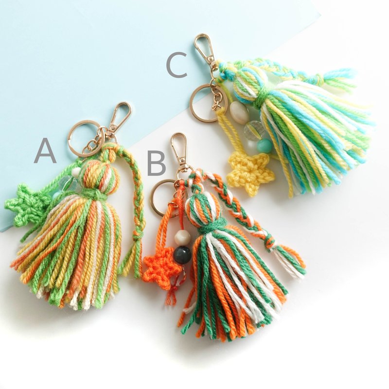 Colorful Tassel Bag Charm Keychain - Handbags & Totes - Polyester Multicolor