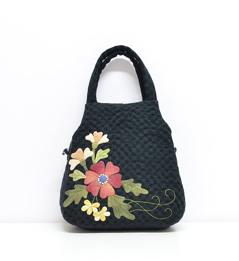 Elegant Patchwork Tri-Layer Tote - Handbags & Totes - Cotton & Hemp 