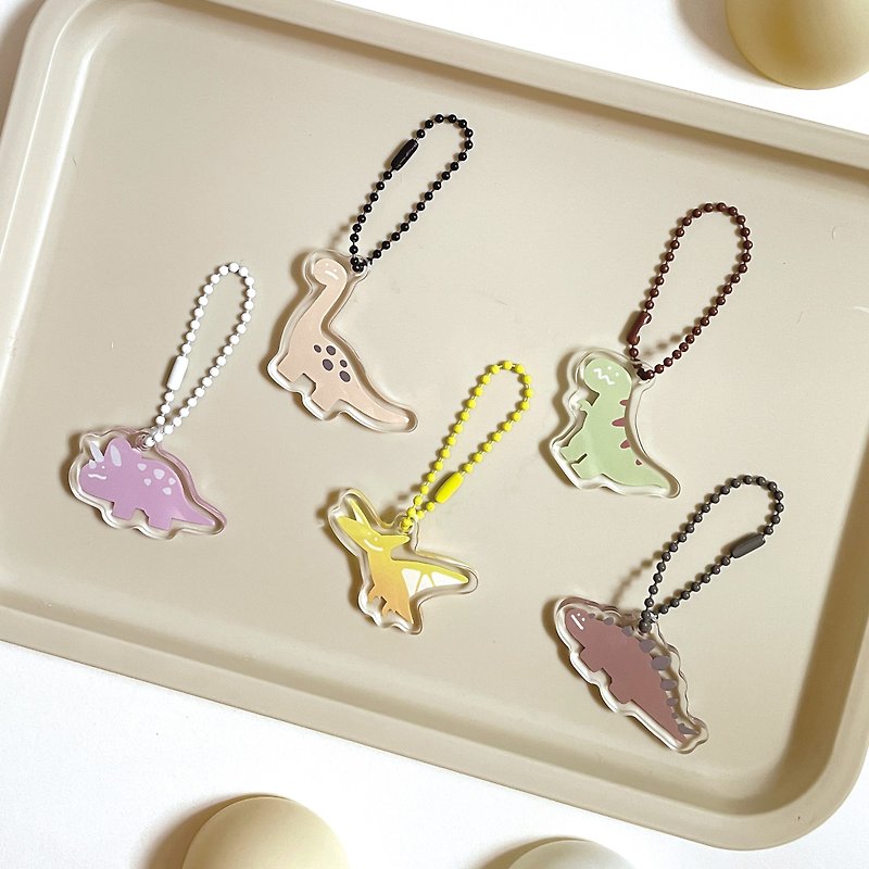 Let's have some special dinosaurs' Blind Drawing Acrylic Pendant/５+1 Hidden Edition - พวงกุญแจ - อะคริลิค สีทอง