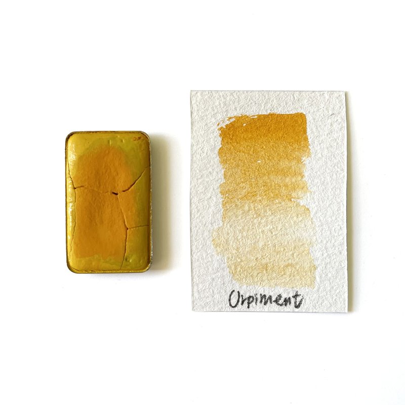 Orpiment PY39 - Handmade Honey Based Watercolor Half Pan 2ml L'oeil - Other - Pigment Yellow