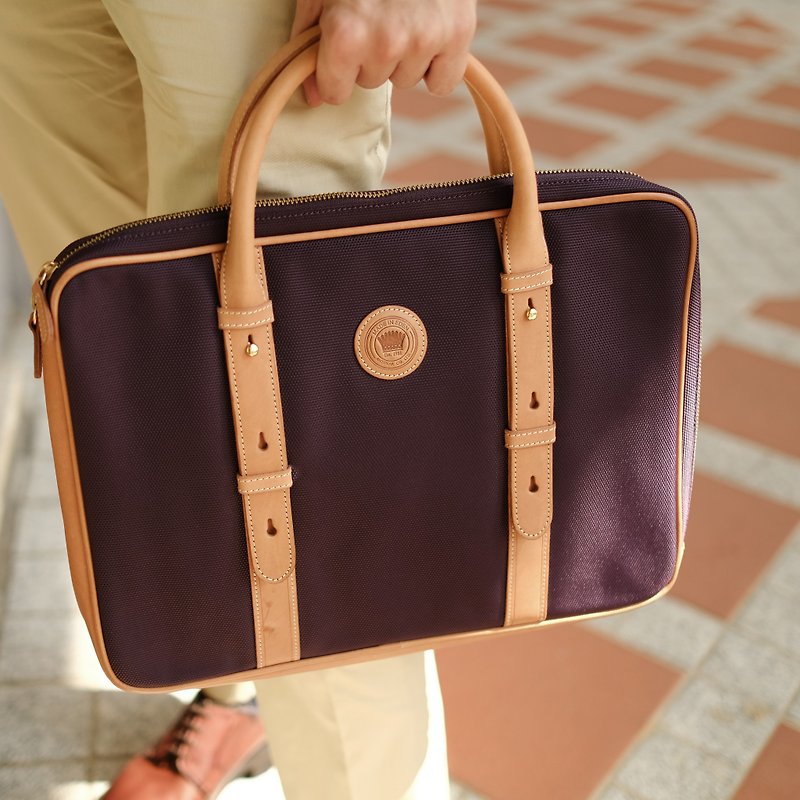 Laptop/Document Case|Briefcase|Handbag|Clutch|Italian Leather|Water Repellent - Clutch Bags - Genuine Leather Purple