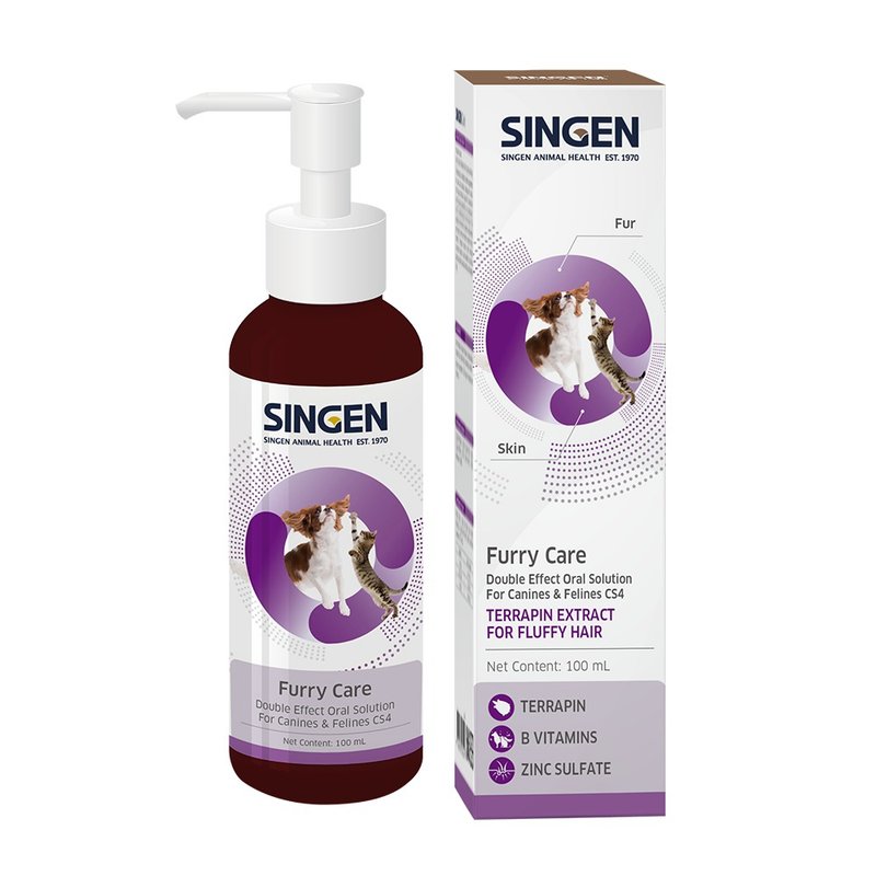 SINGEN Xinyuan development treasure dog and cat with double-effect burst hair and skin nutrition high-concentration oral liquid 100ml/can - อาหารแห้งและอาหารกระป๋อง - วัสดุอื่นๆ สีม่วง