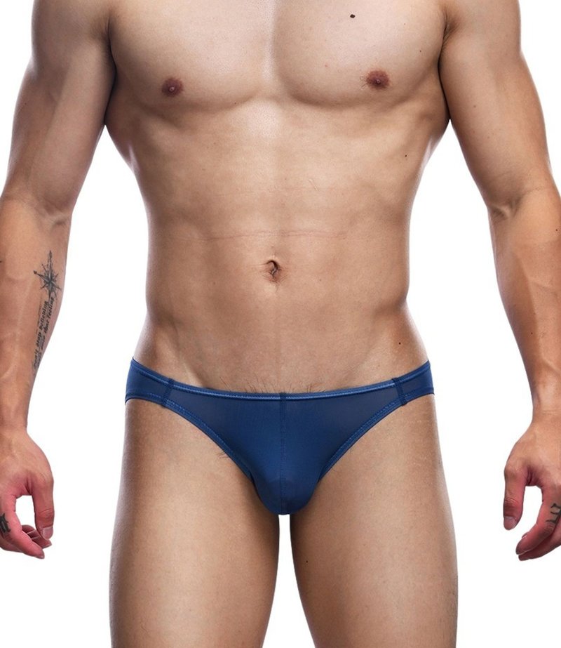 (5color)Elusive Silky - Secret Angel Translucent  Bikini Brief - Indigo - ชุดชั้นในผู้ชาย - ไนลอน สีน้ำเงิน