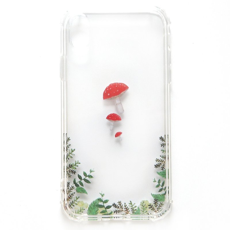 Red mushroom - mobile phone case | TPU Phone case anti-drop air pressure shell | can add word design - Phone Cases - Rubber Transparent
