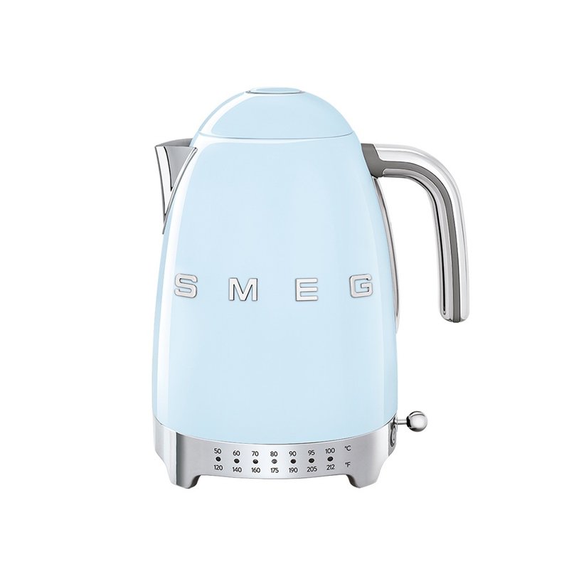 【SMEG】義大利控溫式大容量1.7L電熱水壺-粉藍色 - 廚房家電 - 其他金屬 藍色