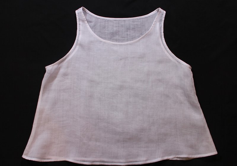 [Throw] cloth clothing zhibuweiyi Morrowind ramie vest white shirt original design - เสื้อกั๊กผู้หญิง - ผ้าฝ้าย/ผ้าลินิน ขาว