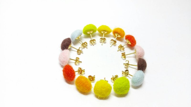 Custom Made Felt Earrings - Earrings & Clip-ons - Wool Multicolor