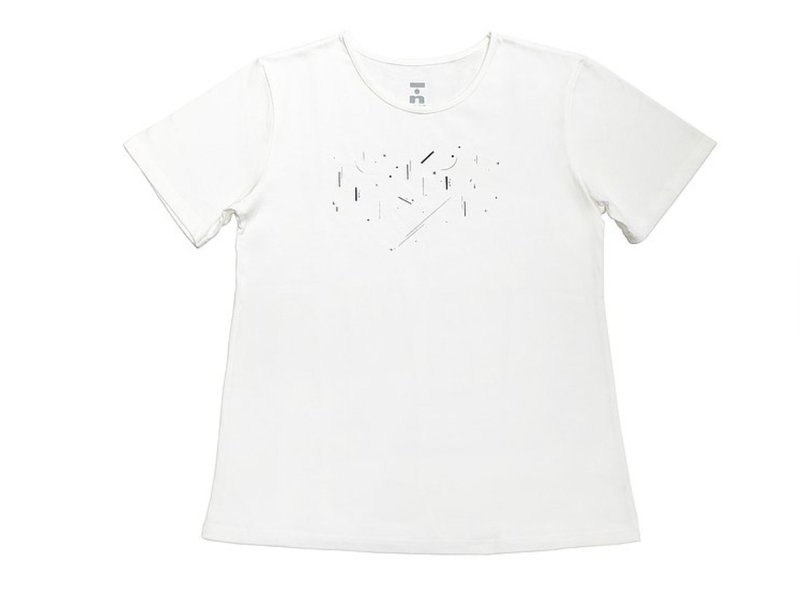 夜空 有機棉短袖T(白色) Organic Cotton - 男 T 恤 - 棉．麻 白色