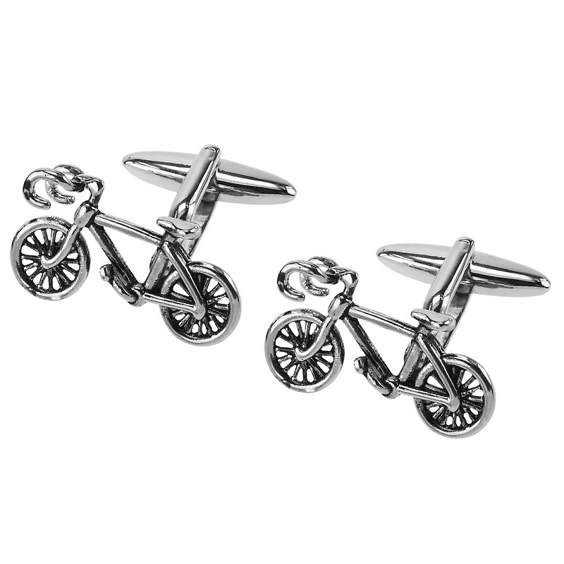 Vintage Bicycle Cufflinks - Cuff Links - Other Metals Silver