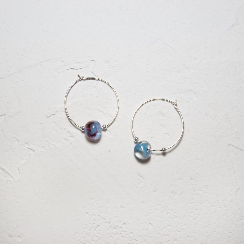 Violet Glass Bead Earrings - Earrings & Clip-ons - Glass Purple