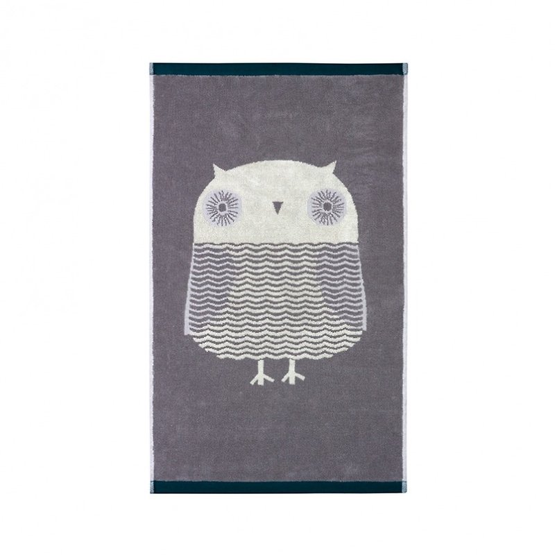 Owl cotton towel - ผ้าขนหนู - ผ้าฝ้าย/ผ้าลินิน สีเทา