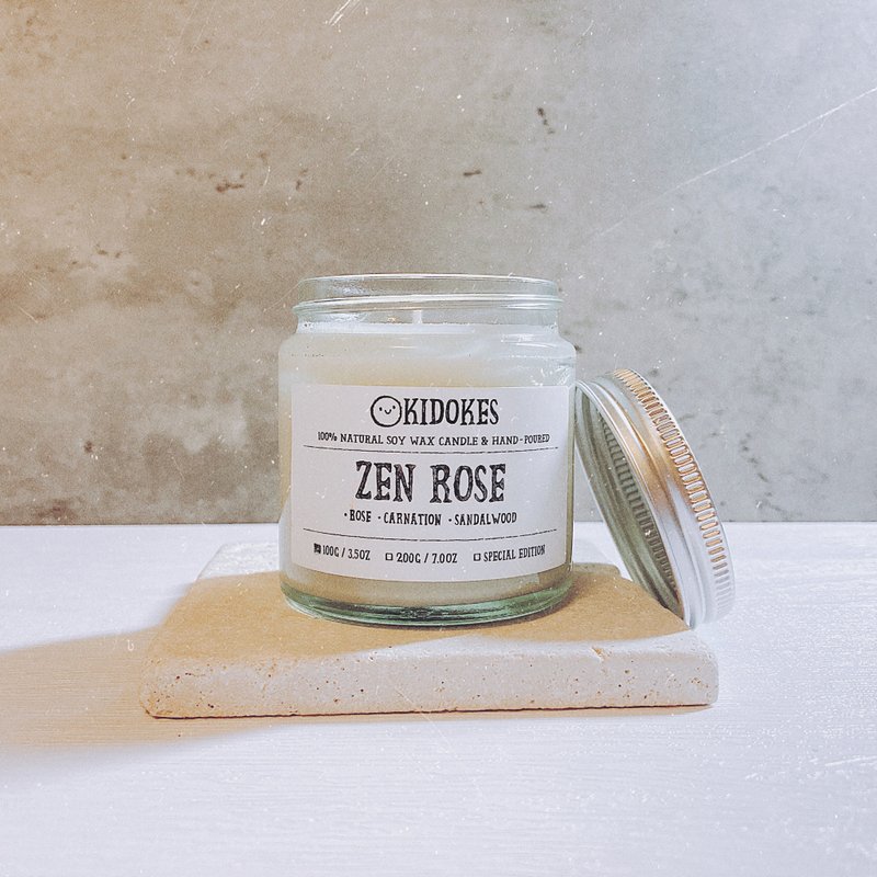 Classic Green Tea American Natural Soy Wax Scented Candle Handmade Scented Green Candle Healing - เทียน/เชิงเทียน - วัสดุอีโค 