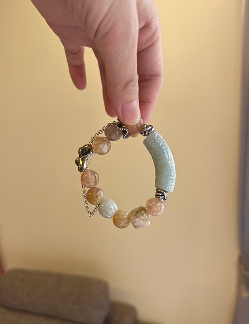 古代中国風の翡翠桜瑪瑙999シルバーアクセサリーデザイン