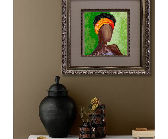 アフリカの女王の絵画アメリカのオリジナルアート顔のない肖像画