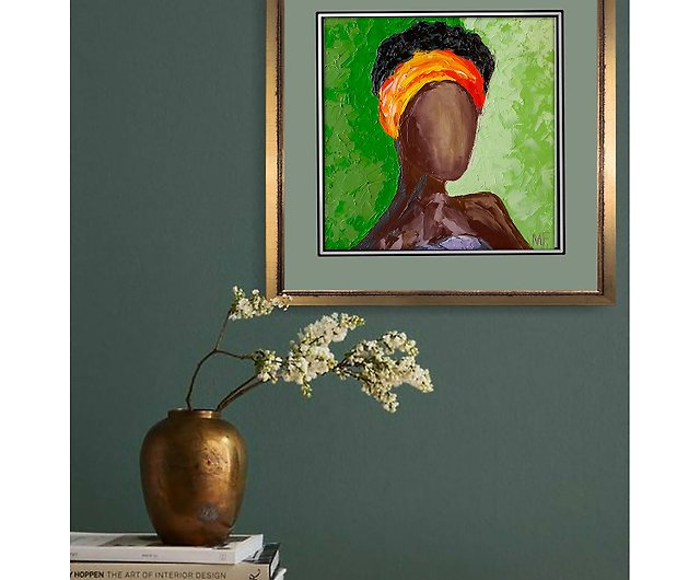 アフリカの女王の絵画アメリカのオリジナルアート顔のない肖像画壁アート女性 - ショップ marina-fisher-art ポスター・絵 -  Pinkoi