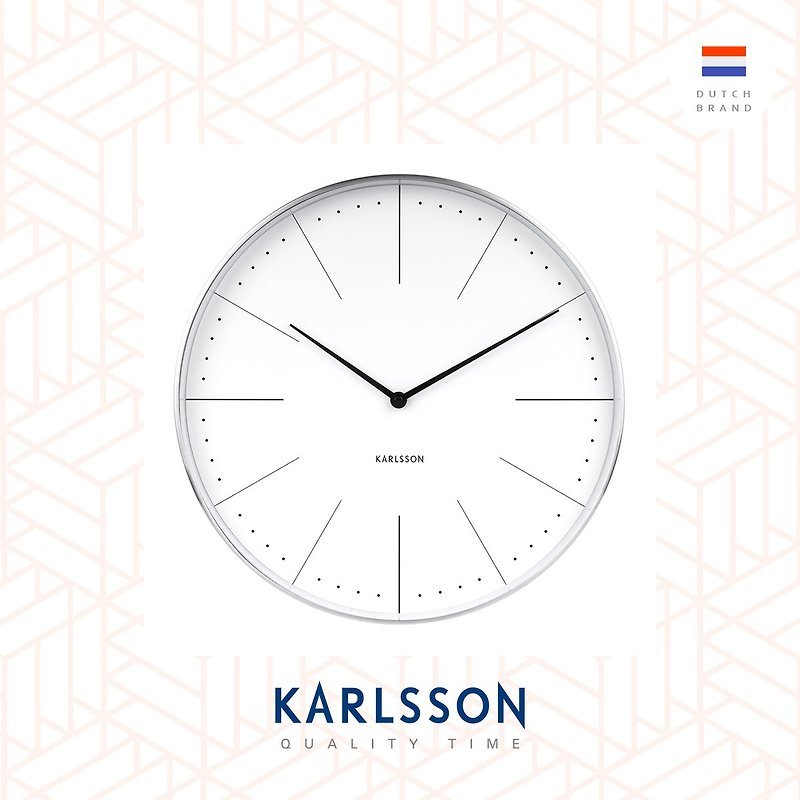 Karlsson 37.5cm wall clock Normann station white - 時鐘/鬧鐘 - 其他金屬 白色
