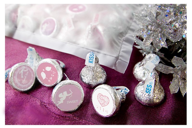 Pink wedding theme-KISSES drop chocolate (100 pieces per pack) limited to 10 packs or low temperature matching - Chocolate - Fresh Ingredients Pink