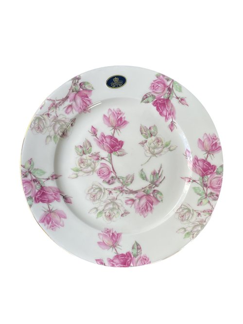 Belleek Taiwan 臺灣總代理 英國Aynsley 紅玫瑰系列 骨瓷餐盤20cm
